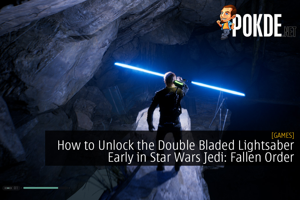 the double bladed lightsaber early in star wars jedi: fallen