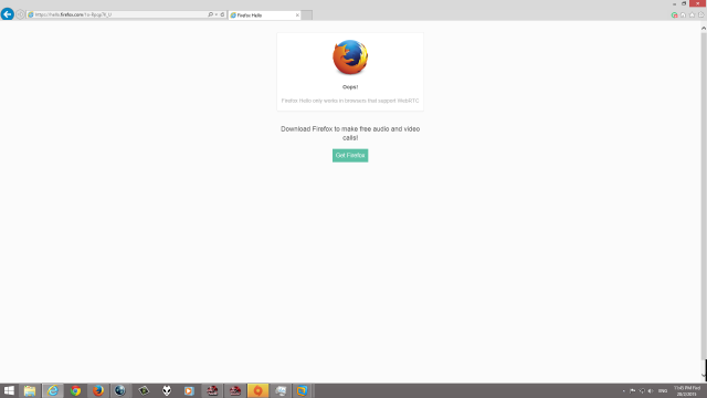 Error message on Internet Explorer browser