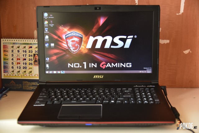 MSI GP62 opened lid