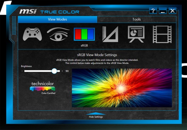 MSI PE60 True Color