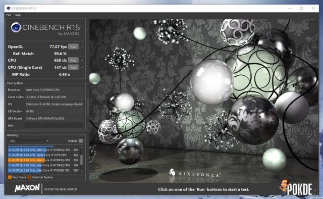 HP Pavillion Gaming Cinebench