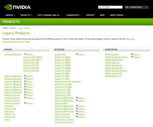 NVIDIA Maxwell legacy product