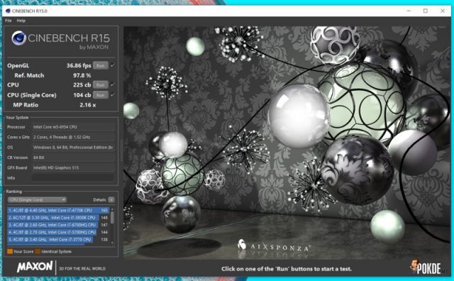 HP Elite x2 CineBench