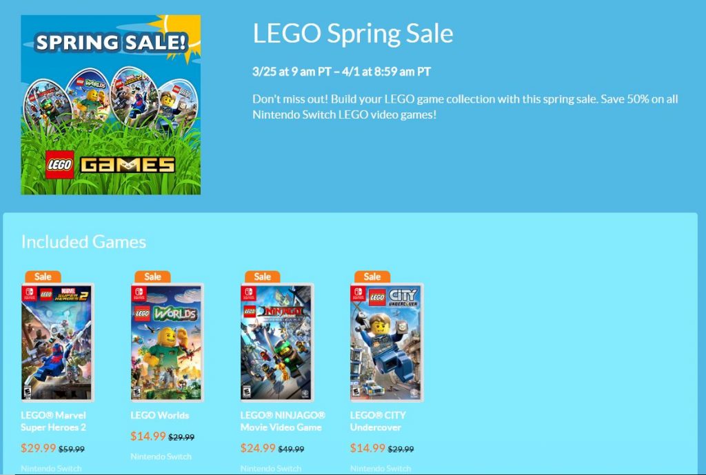 LEGO Games on Sale for Nintendo Switch