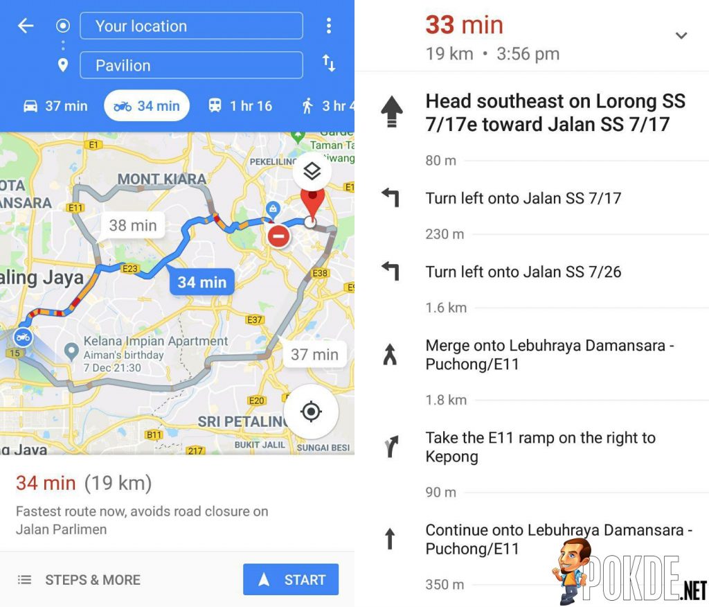 Google Introduces New 'Motorcycle Mode' For Google Maps in Malaysia 33