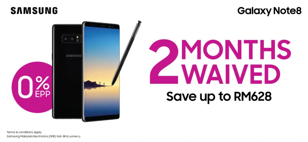 Save up to RM628 with 0% EPP on the Galaxy Note 8 — get 2 months of free installments! 30