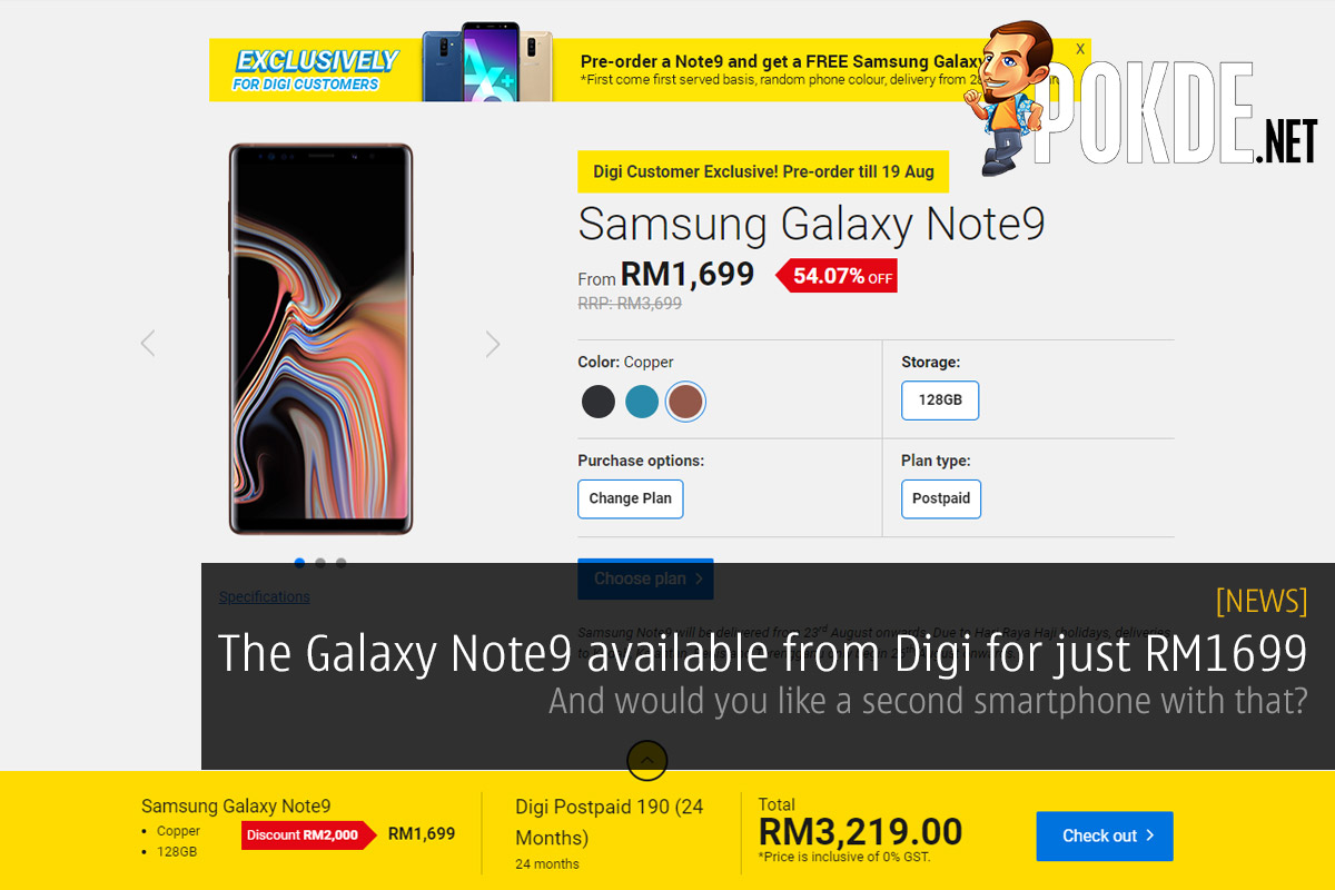 Samsung Galaxy Note9 available from Digi for just RM1699 — and would you like a second smartphone with that? 23