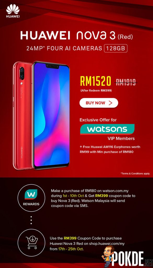 You can get the HUAWEI nova 3 for just RM1520 this 17th October — here's how to get an exclusive RM399 voucher! 31