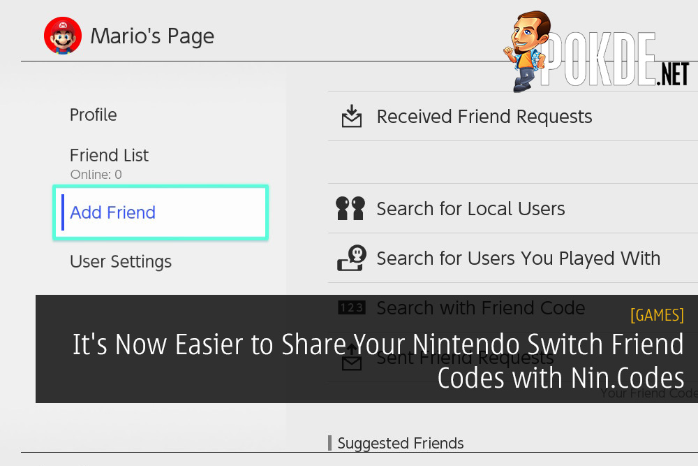 It's Now Easier to Share Your Nintendo Switch Friend Codes with Nin.Codes