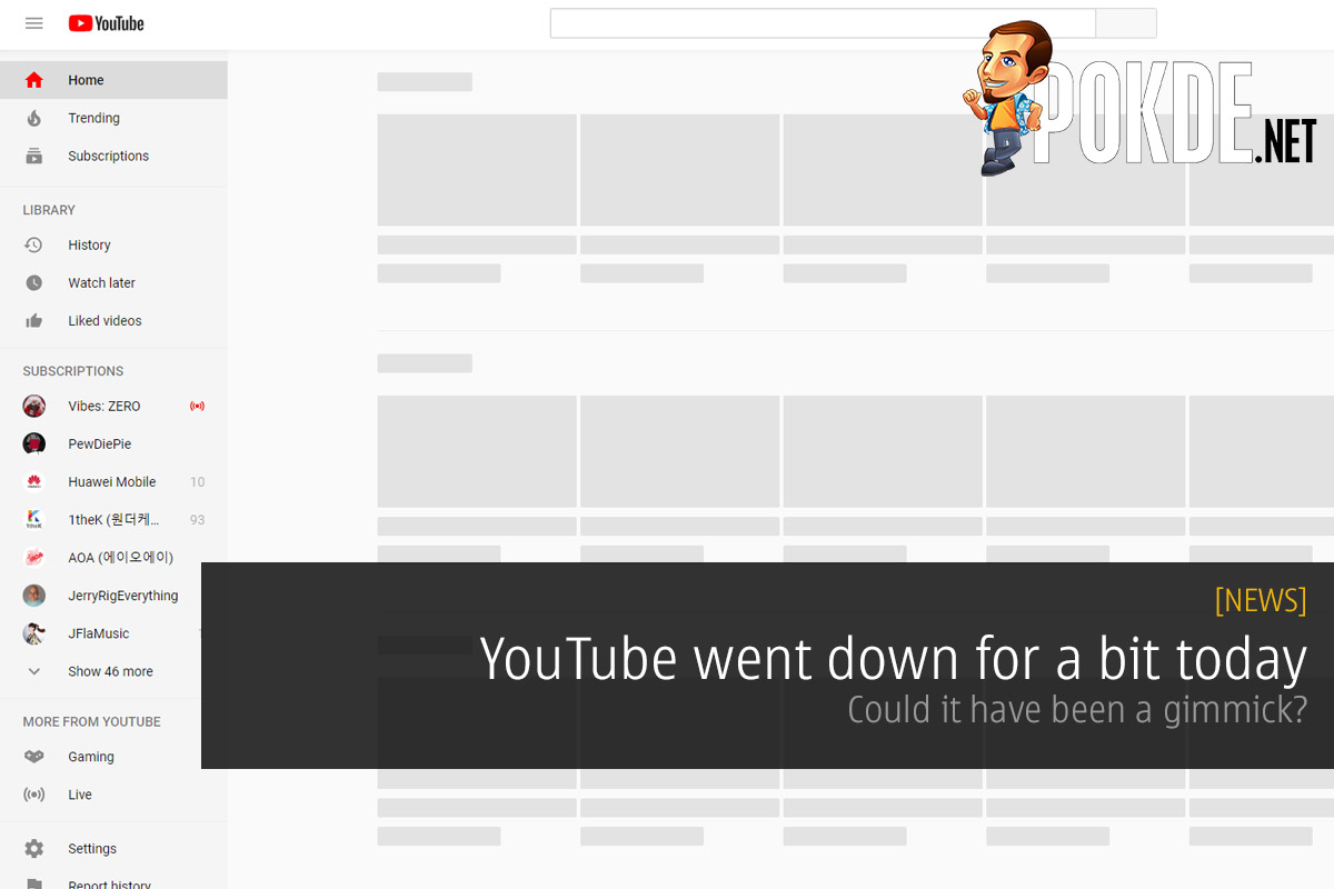 YouTube went down for a bit today — could it have been a gimmick? 23