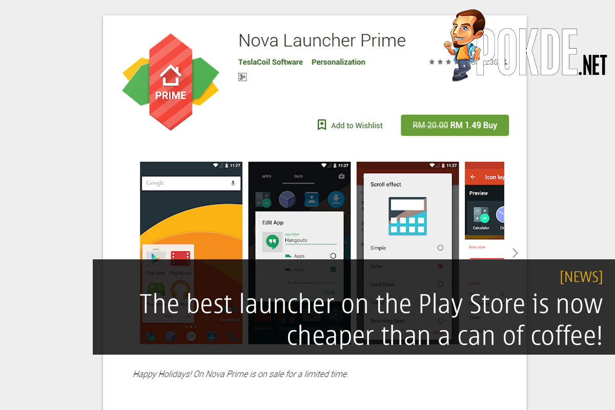 The best launcher on the Play Store is now cheaper than a can of coffee! 31