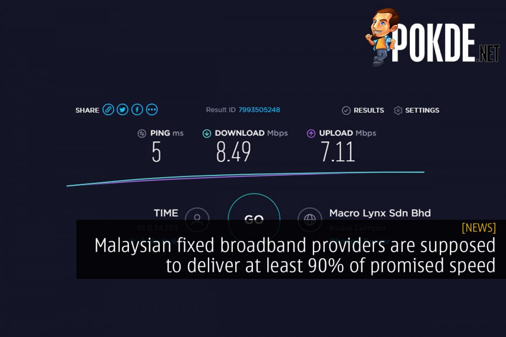 Malaysian fixed broadband providers are supposed to deliver at least 90% of promised speed 28