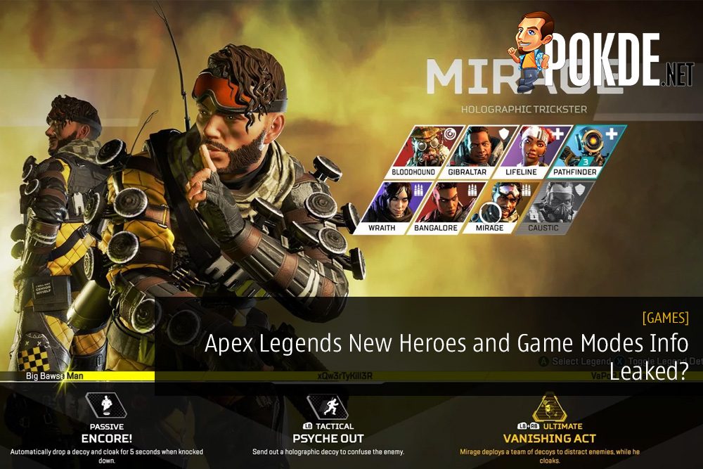 Apex Legends New Heroes and Game Modes Info Leaked?