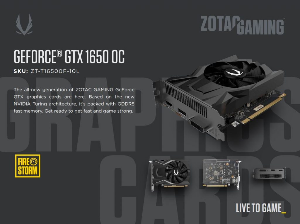 Power-sipping ZOTAC GAMING GeForce GTX 1650 OC GPU Revealed