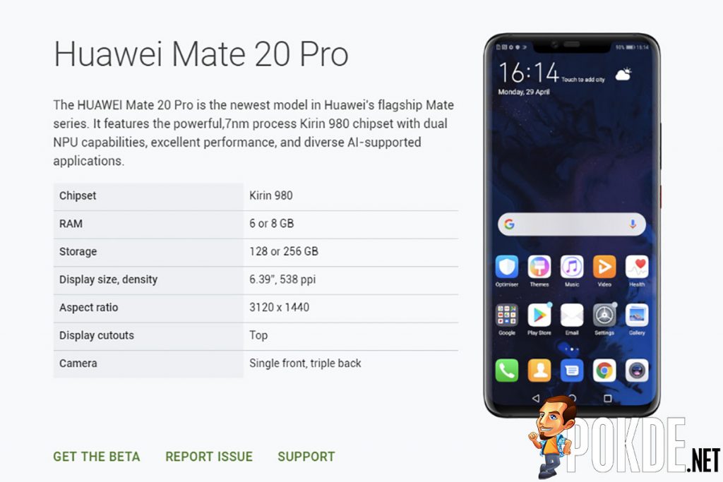 HUAWEI Mate 20 Pro relisted in Android Q Beta program 31