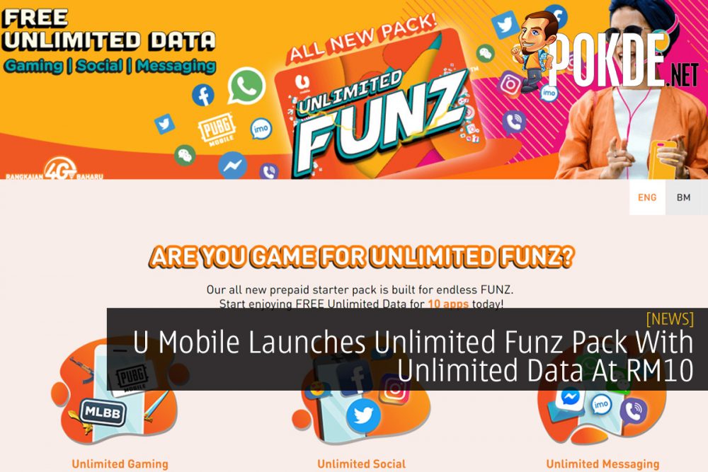 U Mobile Launches Unlimited Funz Pack With Unlimited Data At RM10 28