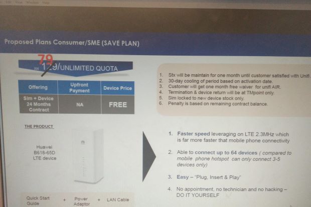 TM Unifi Air with Unlimited Data Leaked