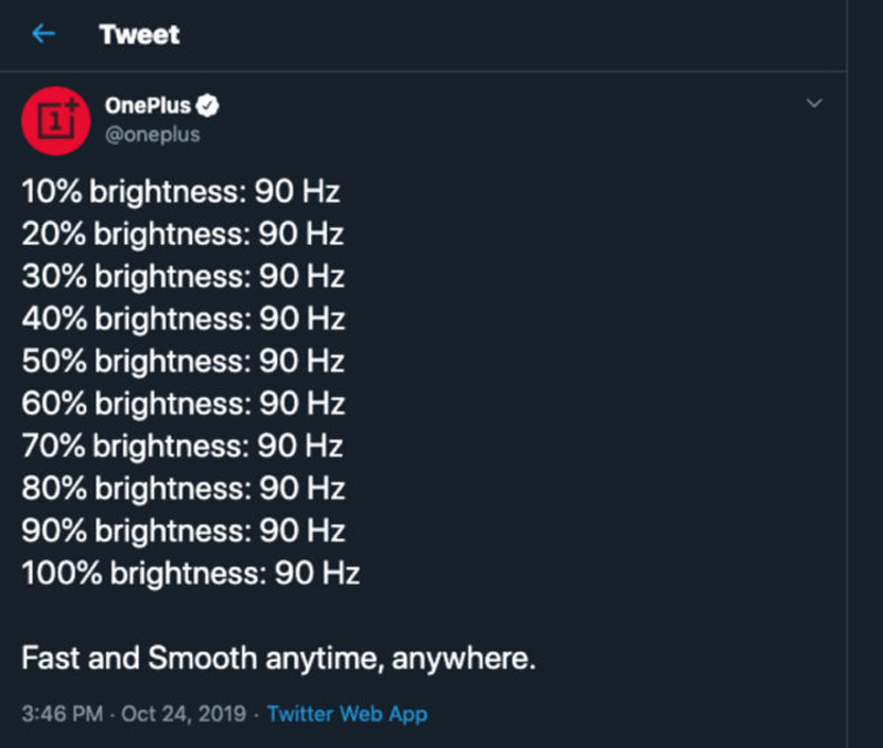 OnePlus Jokes About Pixel 4's 90Hz Display On Twitter Then Quickly Removes It 30