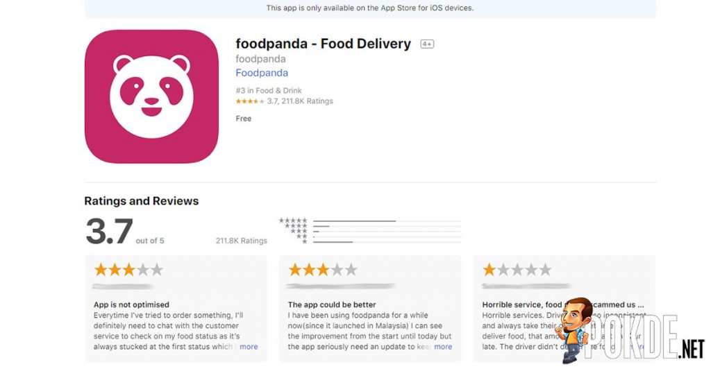 foodpanda may now be the lowest rated app on the Play Store 25
