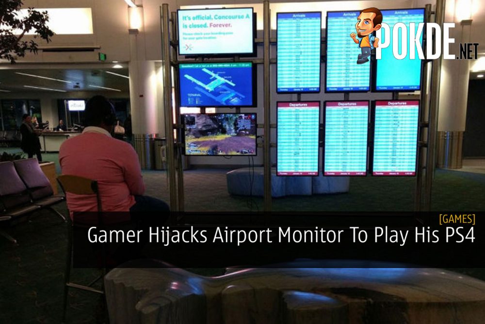 Gamer Hijacks Airport Monitor To Play His PS4 29