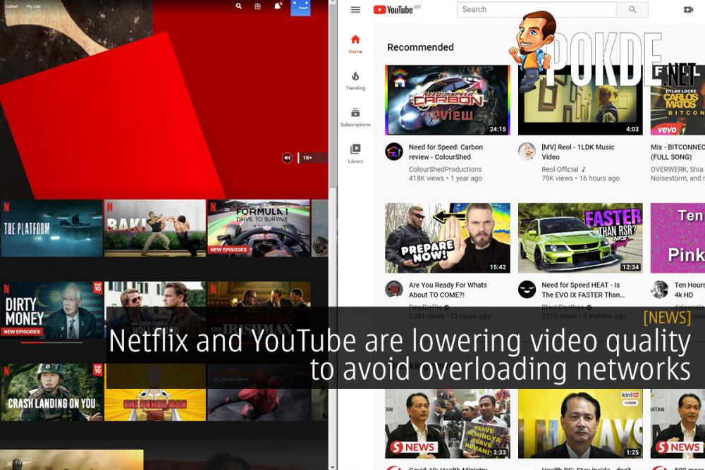 Netflix and YouTube are lowering video quality to avoid overloading networks 31