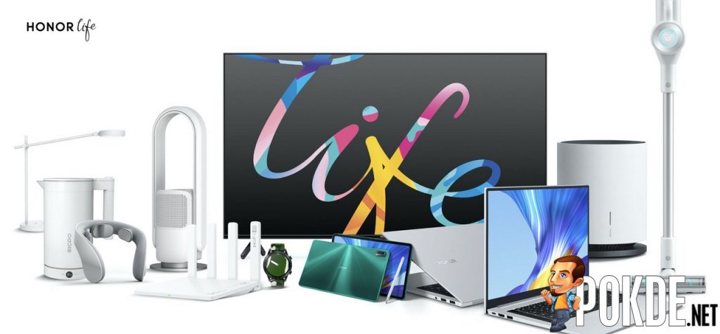 New HONOR products which include HONOR MagicBook Pro, HONOR ViewPad 6, HONOR Vision X1 and HONOR Choice smart products.