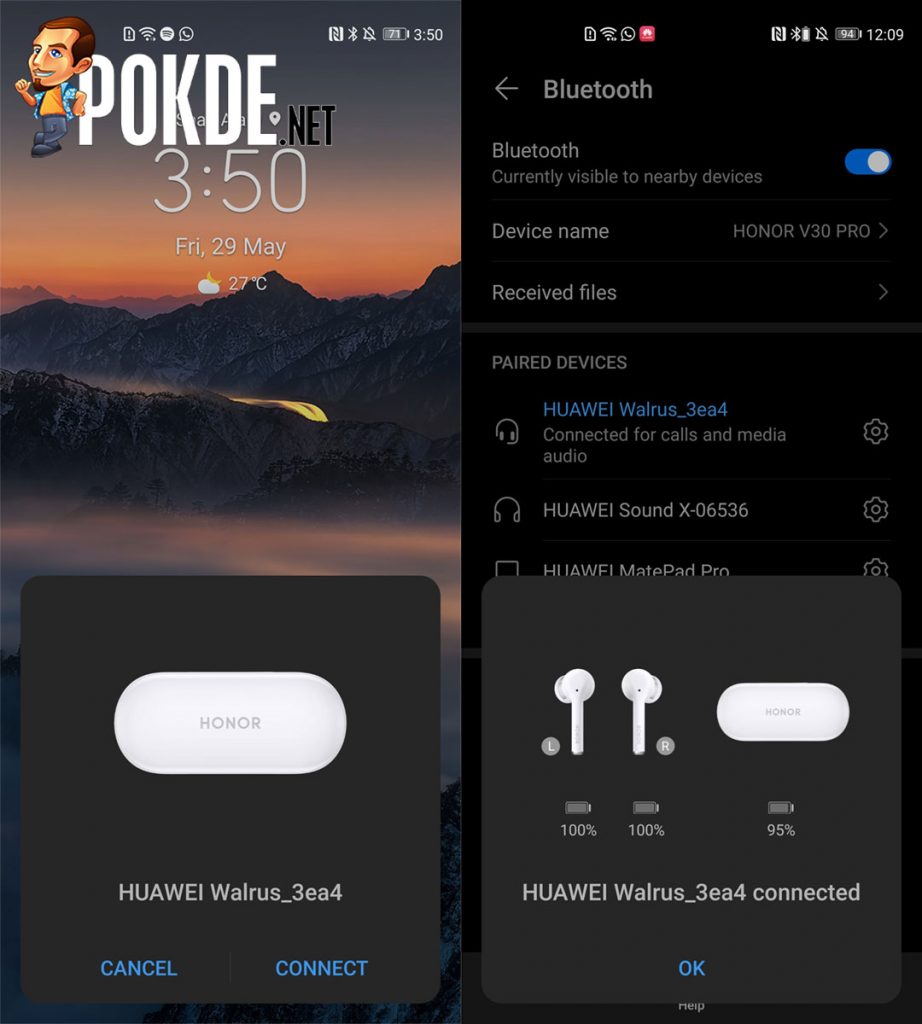 HONOR Magic Earbuds Bluetooth pairing