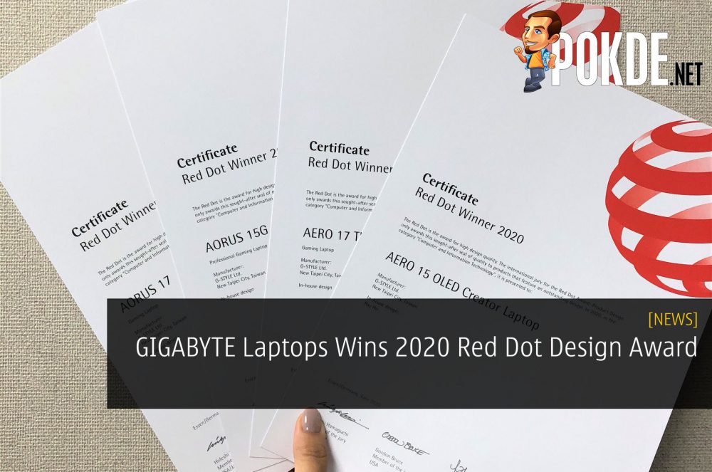 GIGABYTE Laptops Wins 2020 Red Dot Design Award 28