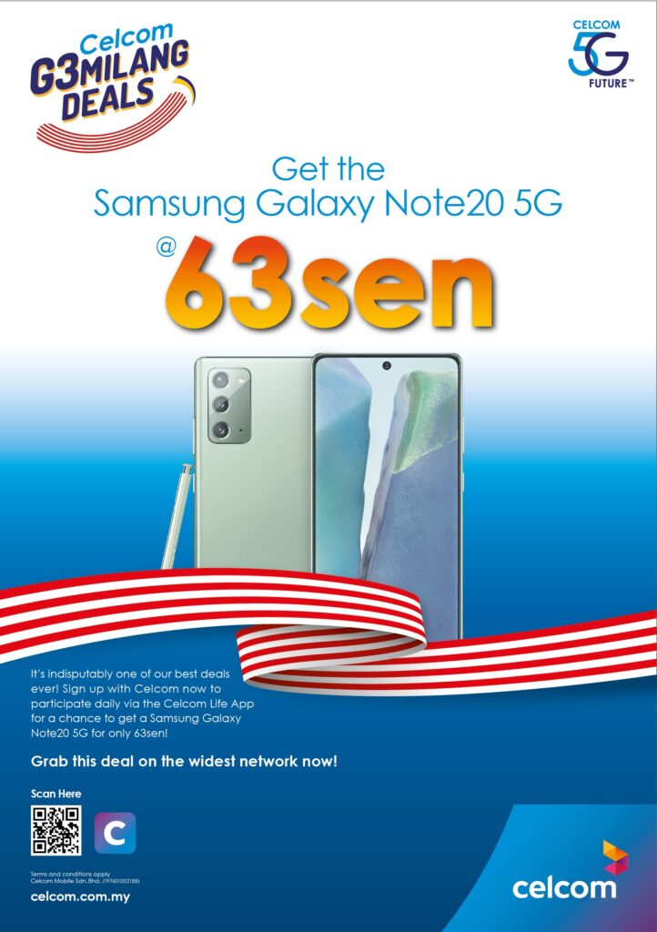 63MILANG Deals Celcom Samsung Galaxy Note 20 5G