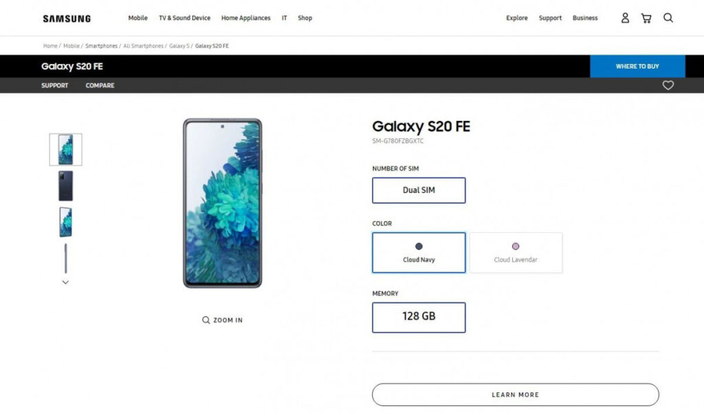 Samsung Galaxy S20 FE Listed On Website Then Quickly Taken Down 27