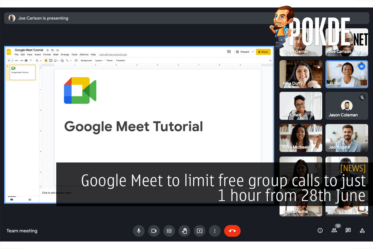 Google Meet free limit 1 hour cover