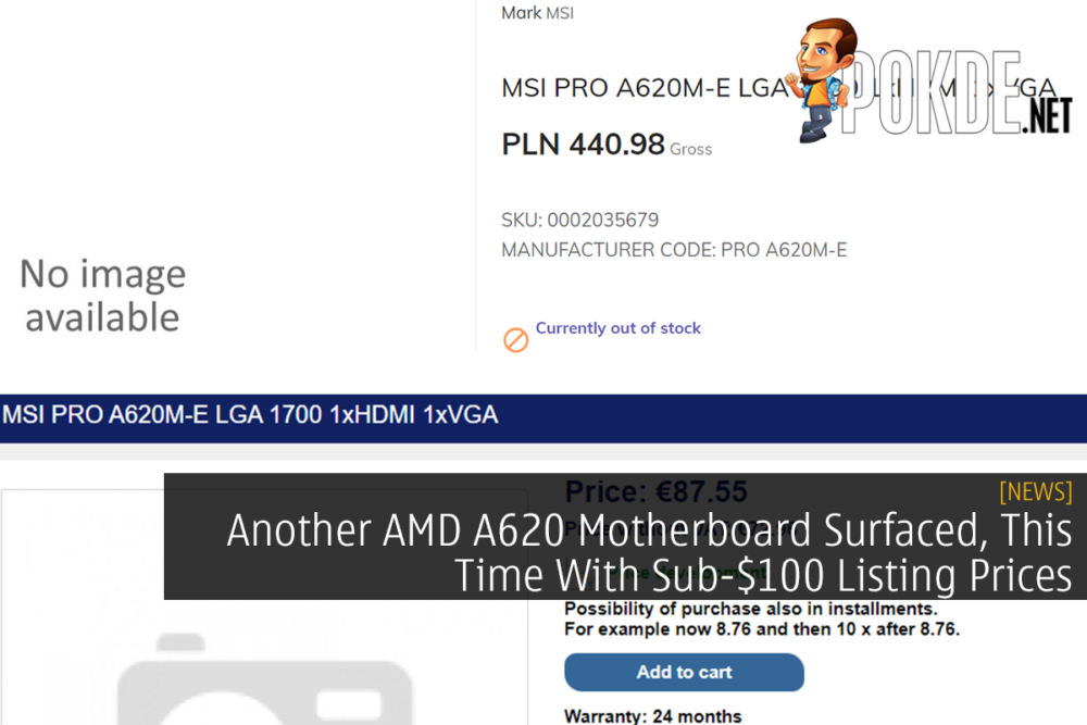 Another AMD A620 Motherboard Surfaced, This Time With Sub-$100 Listing Prices 32
