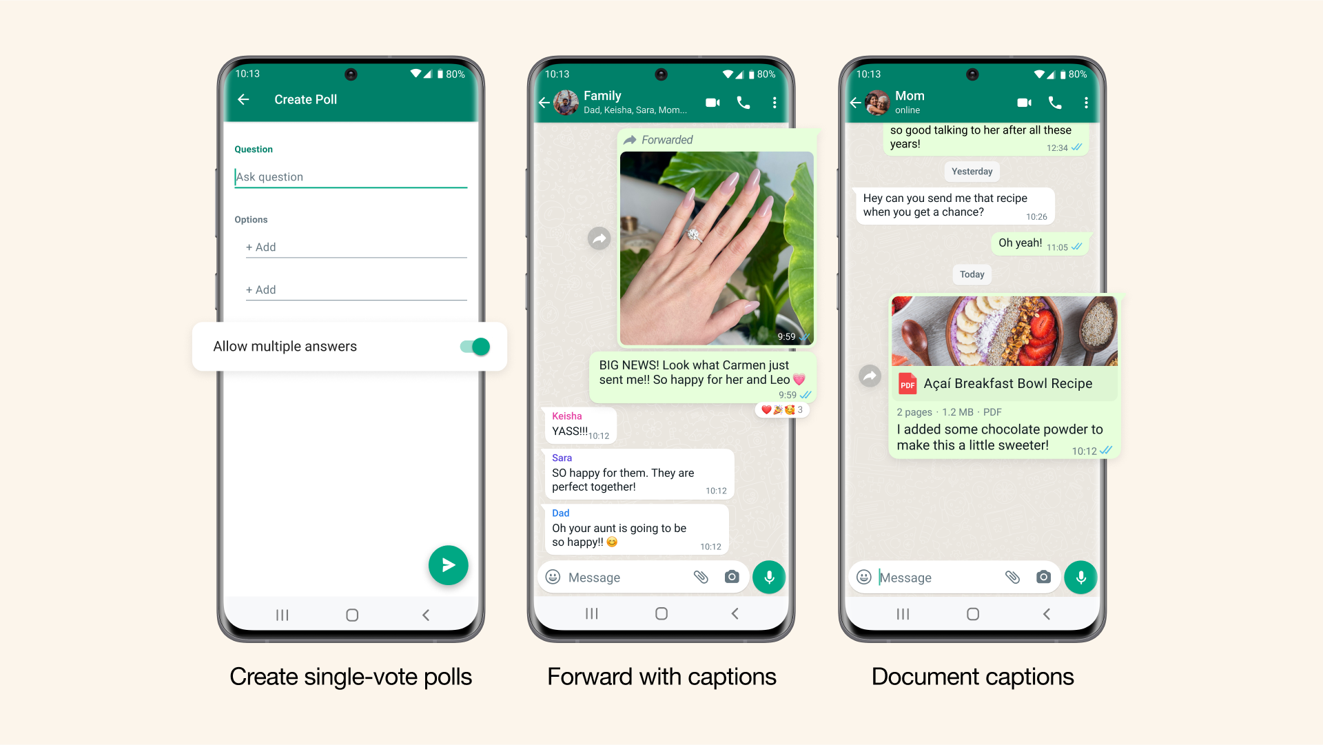 WhatsApp Updates Polls And Caption Features
