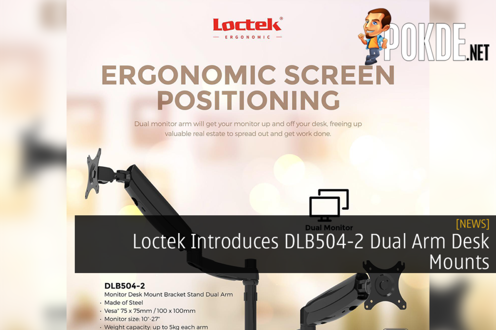 Loctek Introduces DLB504-2 Dual Arm Desk Mounts 27