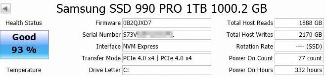 Samsung 990 Pro: Service life is said to decrease rapidly