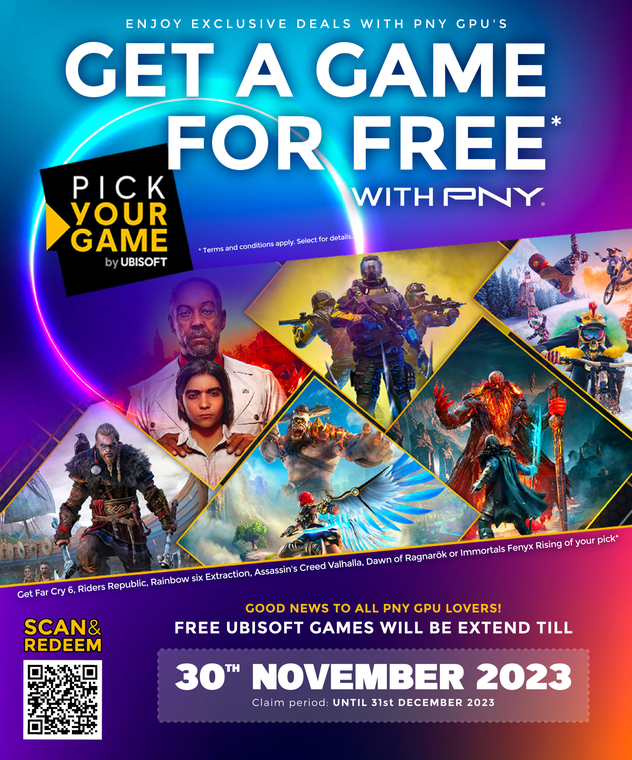 PNY Malaysia Extends Free Ubisoft Game Promo Until 30th November 2023