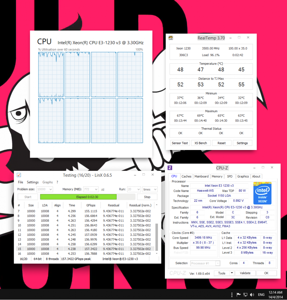 0.892V (CPUZ) 0.0852V (BIOS)