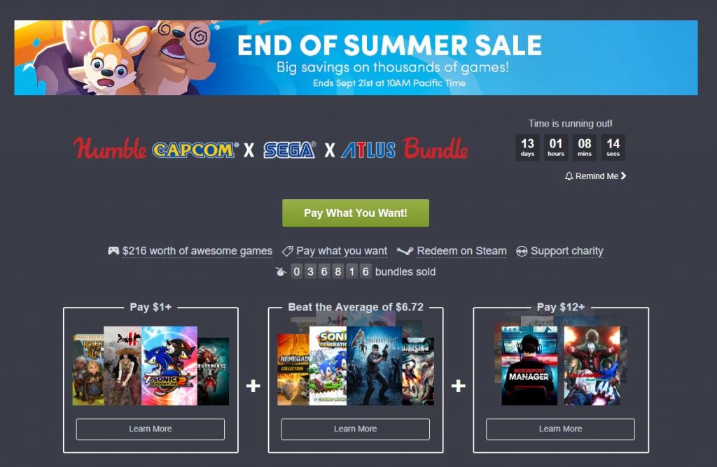 Humble Capcom X Sega X Atlus Bundle