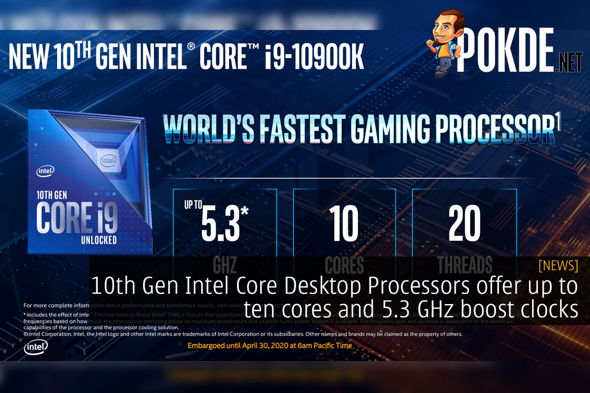 10th Gen Intel Core Desktop Processors offer up to ten cores and 5.3 GHz boost clocks - 15