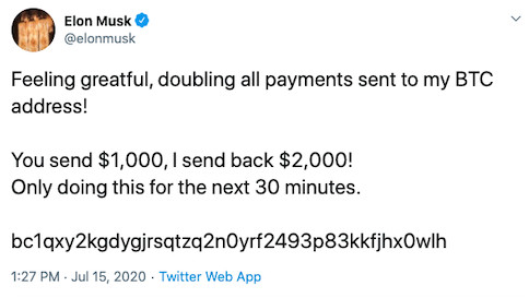 Elon Musk Twitter Account Hack