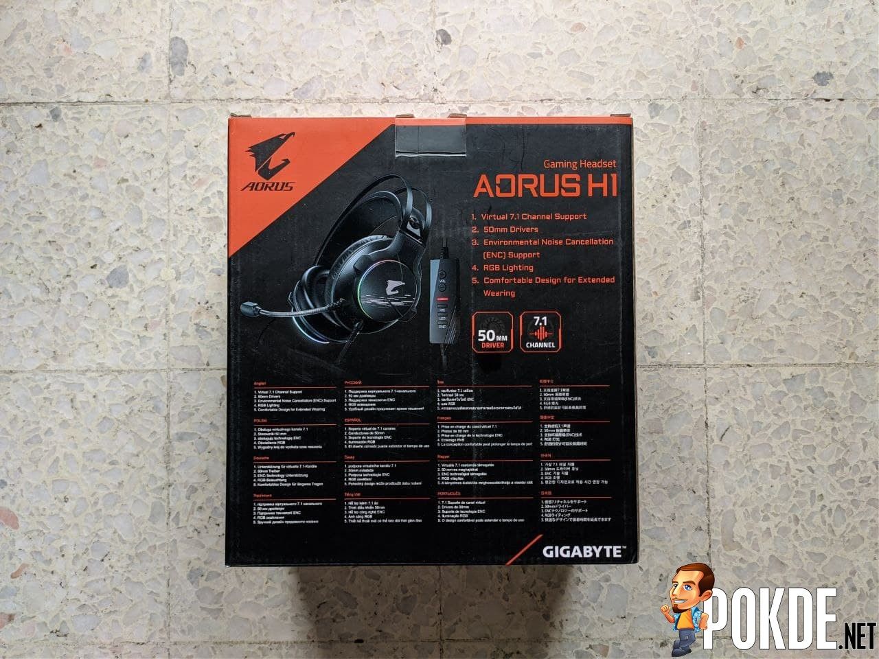 GIGABYTE AORUS H1 Gaming Headset Box Back