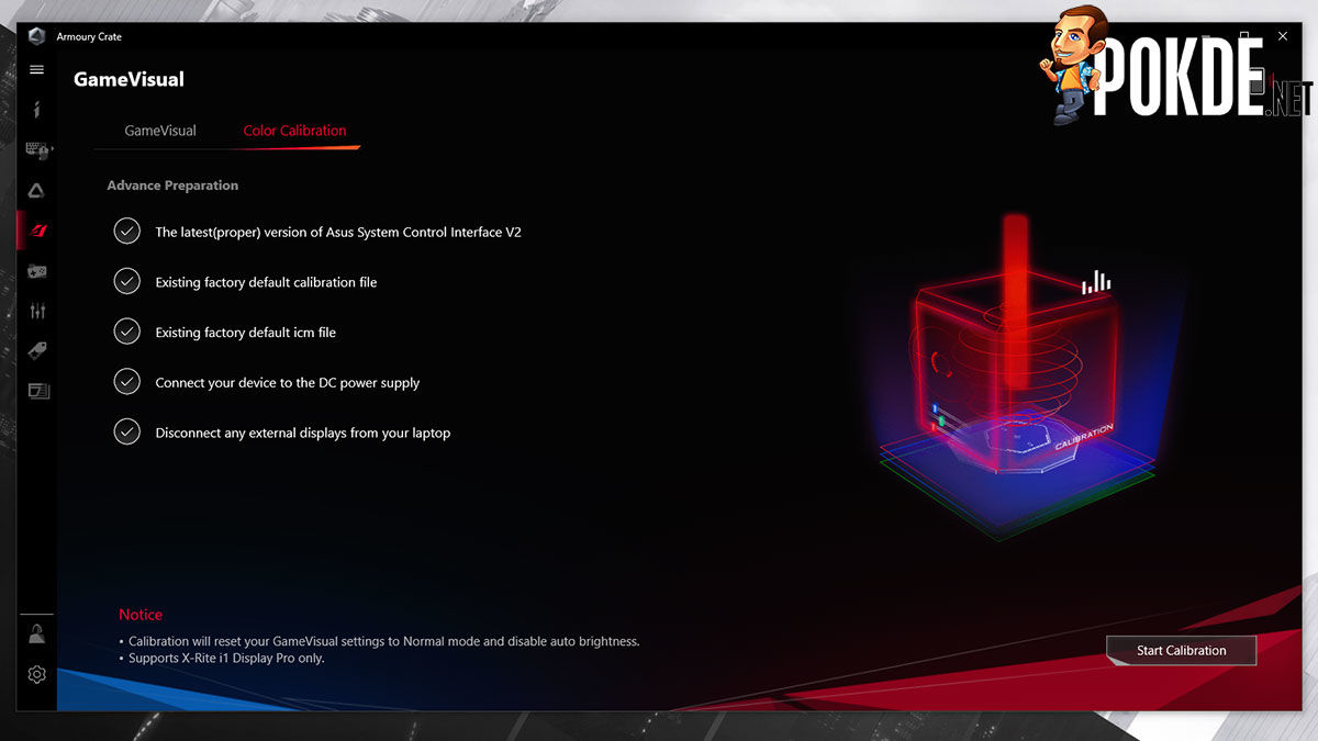 ASUS ROG Zephyrus G14 2021 Review Armoury Crate color calibration