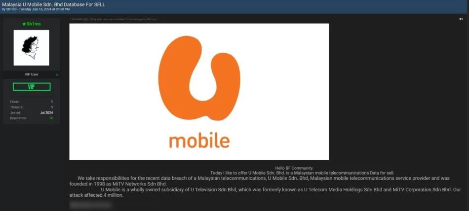 U Mobile Addresses Alleged Data Breach: "Old Data From 2014" - 15 U Mobile Addresses Alleged Data Breach: Old Data From 2014